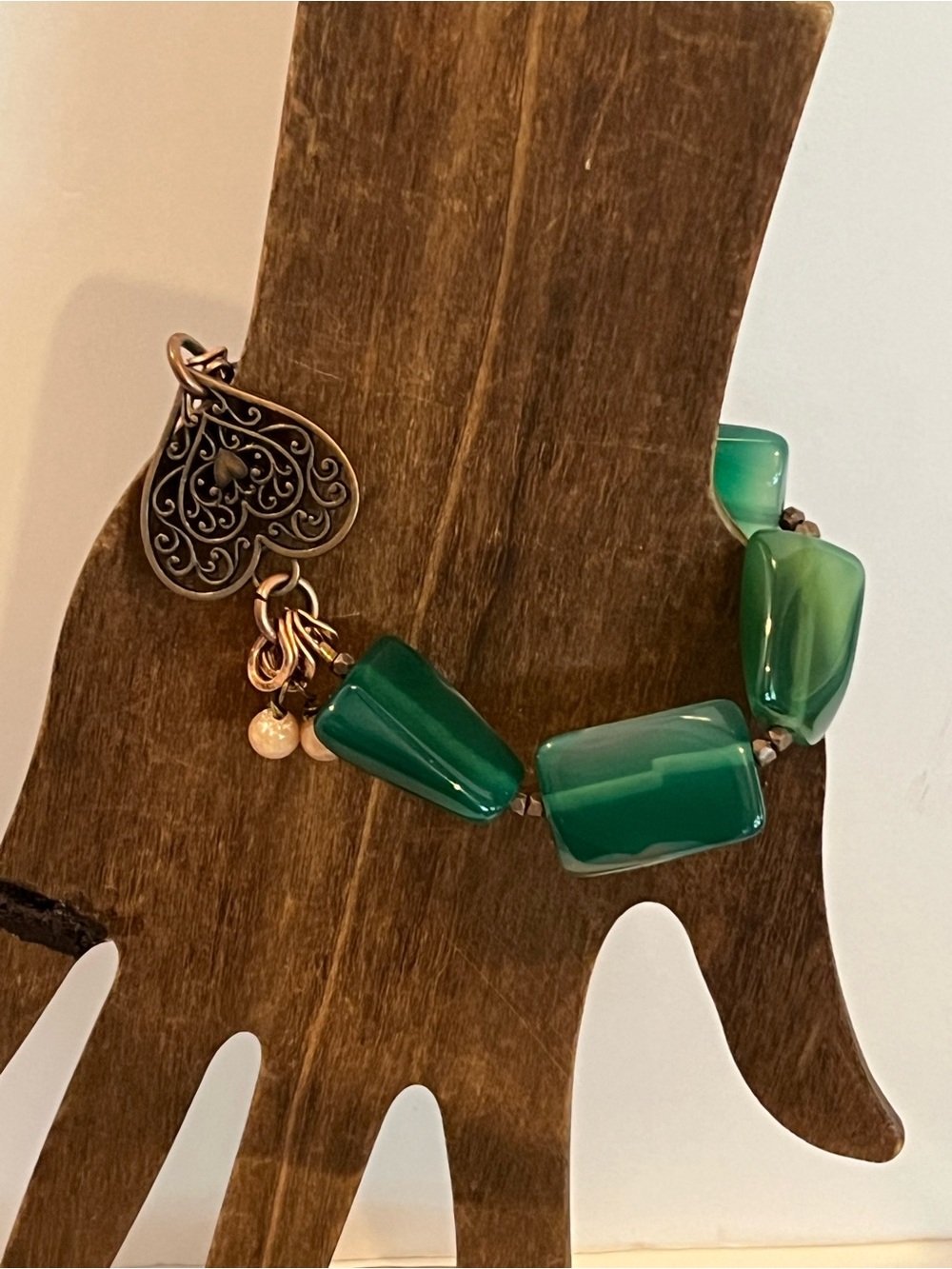 Agate & Antique Copper Bracelet